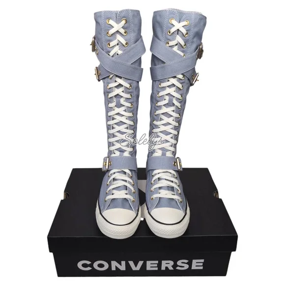 Converse XXHI Triple Buckle Strap Wet Stone Blue Knee High Sneaker Womens 10.5